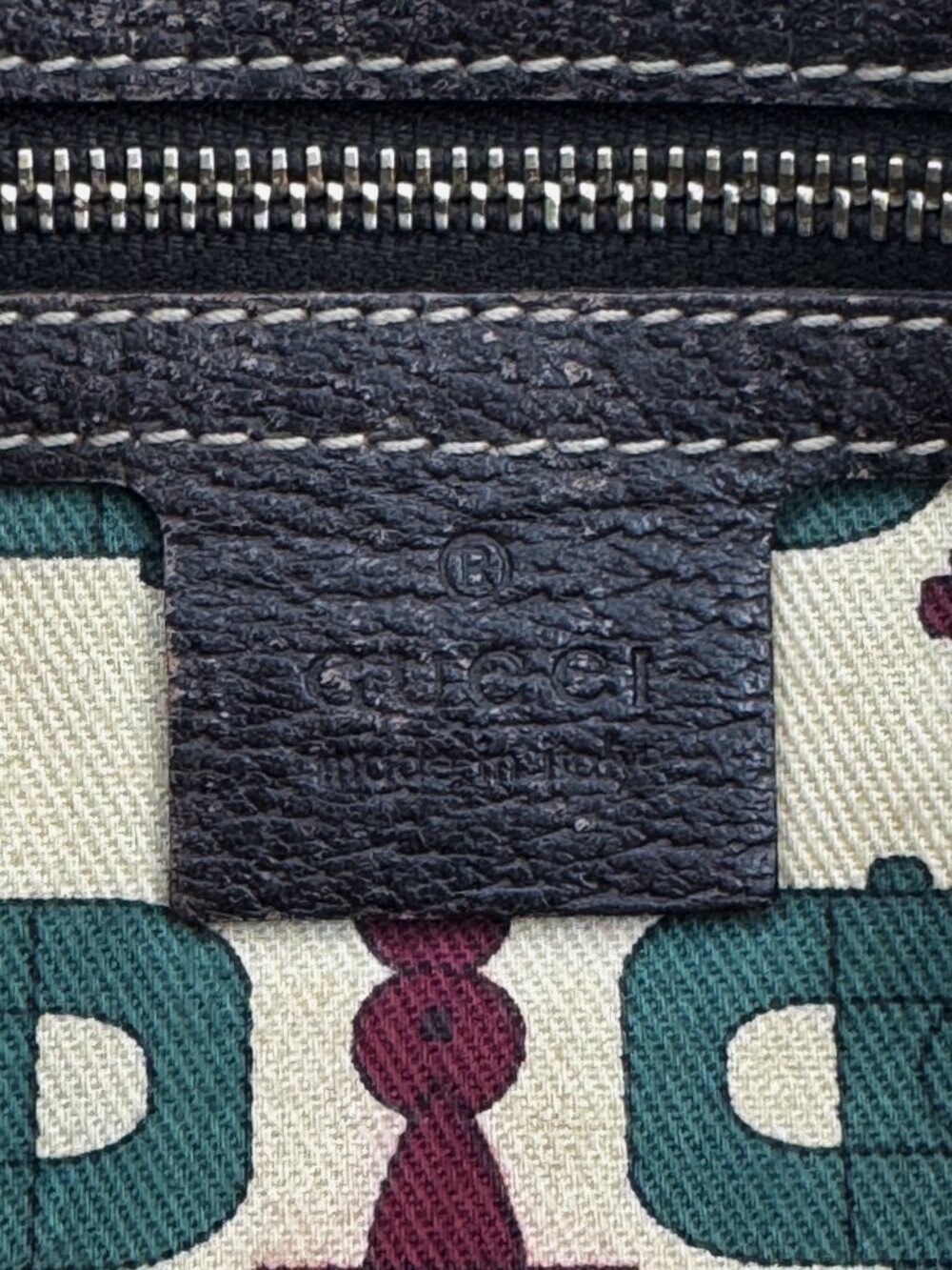 Gucci Vintage GG Monogram Suede Boston Shoulder Bag Brown Leather - Picture 13 of 13